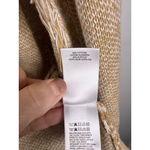 Lucky Brand Women's Tan White Patterned Fringe Cardigan M Boho Festival Photo 3