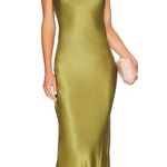 Revolve Green Satin Maxi Dress Photo 0