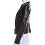 J Brand Croc Embossed Lamb Leather Moto Jacket Black Small Photo 1