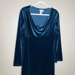 Coldwater Creek vtg velvet babydoll Dress Cowl Jewel Teal Holiday 12 Whimsigoth Dark Romantic Photo 1