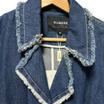 Rumere Paneled Frayed Denim Trench Coat Size M Photo 4