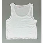 Juicy Couture  White Diamond Diamonds Logo Graphic Tank Crop Top Shirt Tee Size L 💎 Photo 2