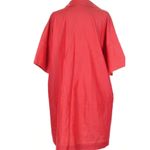 Ming Wang Red Popover Tunic Dress Sz L 100% Cotton Collared Oversized Minimalist Photo 1