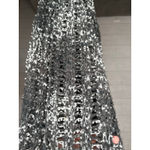 Gray & white open weave knit infinity scarf Photo 1