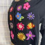 Michael Simon Lite Black Floral Embroidery Cotton Long Sleeve Cardigan Size 1X Photo 12