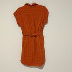 J.Crew Button Up Stripe Short Sleeve Dress Burnt Orange Size Small Photo 2