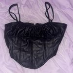 Tic Toc leather Black Corset Top Photo 0