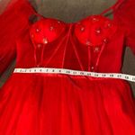 Women’s Red Prom Party Formal Dress With Corset Back and Leg Slit Size 16 NWOT Red Photo 10