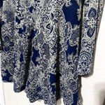 Fashion Union  Womens Romper sz M navy lace up neck long sleeve pockets Paisley Photo 7