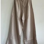 SKIMS Cotton Poplin Straight Leg Pant in Stone Stripe, Size Medium Photo 5