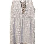 Maurice's Vanity Size 2 Light Beige Cream Boho Beaded Stretchy Lace Dress Photo 0