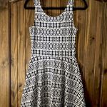 Divided Dark Navy Blue and white printed dress Photo 0