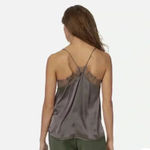 IRO NWT Paris Berwyn Silk Lace Trim Camisole Top Grey Gray 36 S Photo 2