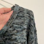 American Eagle  Fireside Marled Sweater Blue Navy Blue Gold Metallic Cotton Small Photo 6