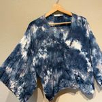 Young Fabulous and Broke Tie Dye Wrap Top Kimono Sleeves Crossover Blue Size Small Photo 3