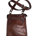 Y2K Lip Pell Italy Brown Genuine Leather Crossbody Bag Messenger Style Photo 0