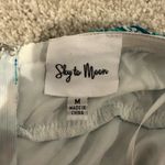 Blue and White Floral Strapless Dress Size M Photo 2