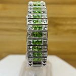 Suzanne Somers Deco Watch Green Square Channel Set Stones Women's Silver Tone Photo 4