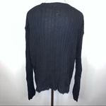 Cotton Emporium  Women’s Black Ribbed Side Button Sweater XL Crew Neck Photo 6
