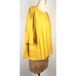 Otto d'ame Women's Mustard Yellow Top With Quarter Sleeves and Trim Details Size 8 Photo 4