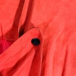 VAKKO New York Orange Suede Leather Asymmetrical‎ Drape Front Jacket Size Large Photo 3