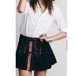 Free People  New Romantics Black Tribal Aztec Print Mini Flared Skirt Photo 4