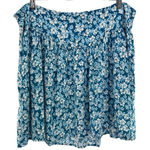 Abound ‎ Blue White Floral Mini Skirt Size Large Boho Flowy Casual Lightweight Photo 0