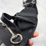 Gucci  Juliette Horsebit Leather Strappy Slingback Flat Sandal Shoes Black 40 Photo 6