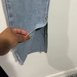 We Wore What High Rise Slit Hem Jeans Frayed Hem Light Blue Wash Size 26 Photo 10