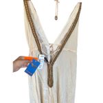 Kareena’s Embellished Silk Maxi Dress‎ One Size Halter Neck Fairy Y2K Bohemian White Size M Photo 13