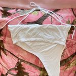 y2k 2000s white asymmetrical halter cut out tank top Photo 5