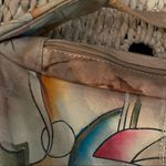 Hand painted leather handbag cross body Southwestern Tan Boho. Photo 9