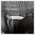 ZARA Womens Pants Sz S Paperbag Raw Frayed Hem Elastic Tie Waist Baggy Goth Photo 2