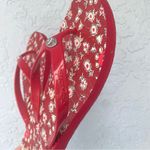 Coach  Red Sandals with floral thong sandals Pattern Photo 2