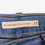 Levi's 724 Medium Wash High Waisted Slim Cropped Straight Leg Jeans Size 28 Photo 3