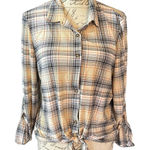 Jolie & Joy By FCT Plaid Tie Front Shirt Size X Photo 0