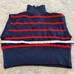 Maeve by Anthropologie Navy & Red Striped Sleeveless Sweater Vest Striped Quarte Blue Size undefined Photo 4