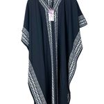 NWT Gypsie Blu Kaftan House Dress Beach MuMu OS Fits Most Black White Aztec Long Photo 0