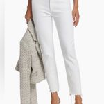 Paige  Cindy Crop Straight White Raw Hem High Waist Denim Jeans 26 Petite Photo 0