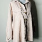 Nasty Gal  Beige Corduroy Oversized Shirt Photo 2