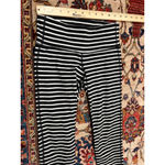 Athleta  Striped Crop Leggings Black White XS High Rise Stretch Yoga Pants Capri Photo 3