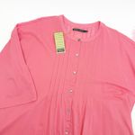 Gundrun Sjoden Serafina Lagenlook Organic Cotton Button Front Dress Melon Pink Size L Photo 2