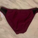 Gianni Bini  Women’s Bikini Swim Bottoms Size M Mesh Side Hipster Burgundy NWT Photo 5