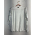 Michael Kors womans  Pullover Shirt L White Long Sleeve Silver Accent Scoop Neck Photo 1