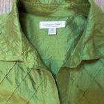 Coldwater Creek  Green Silk Quilted Button Front Jacket 2X Photo 5