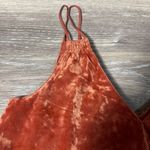 Aerie  Velvet Ruffle Layer V Neck Tank Top Red-Orange Rust Photo 1
