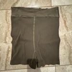 Free People FP movement high waisted ribbed Olive Shorts size large Green Photo 0