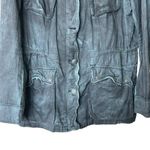 Free People  Double Cloth Jacket Military Drawstring distressed tie dyed Size S Photo 5