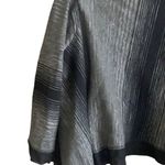 Gabrielle Ghino Italian Made Black/Gray Striped Mixed Fabric Wrap Cardigan. S Black Photo 7