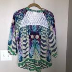 Anthropologie FIG & FLOWER Purple Floral Boho Blouse P Photo 2